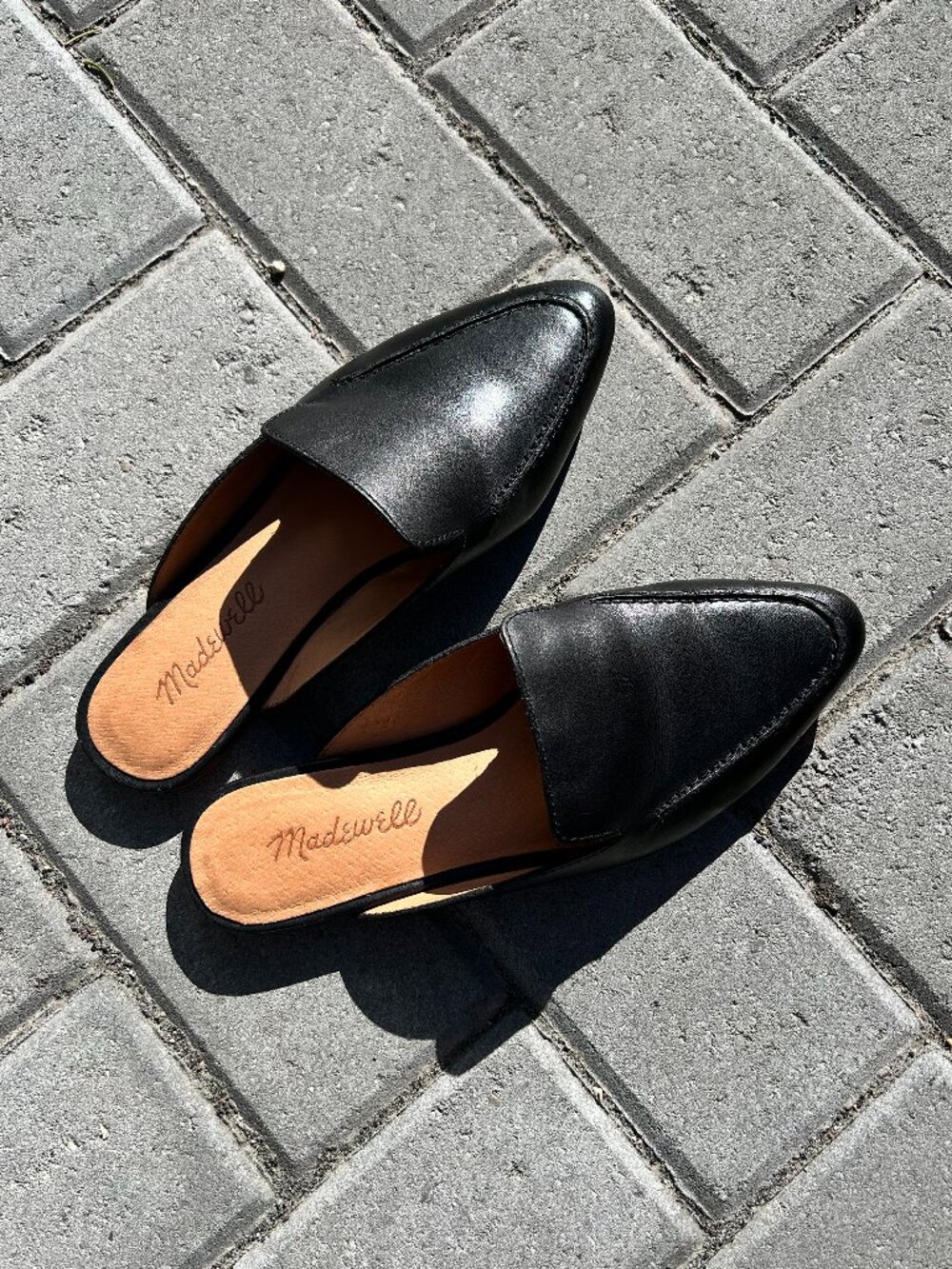 Size 5.5 Madewell Leather Mules in Black - Frances Skimmer Mule loafer slip-on